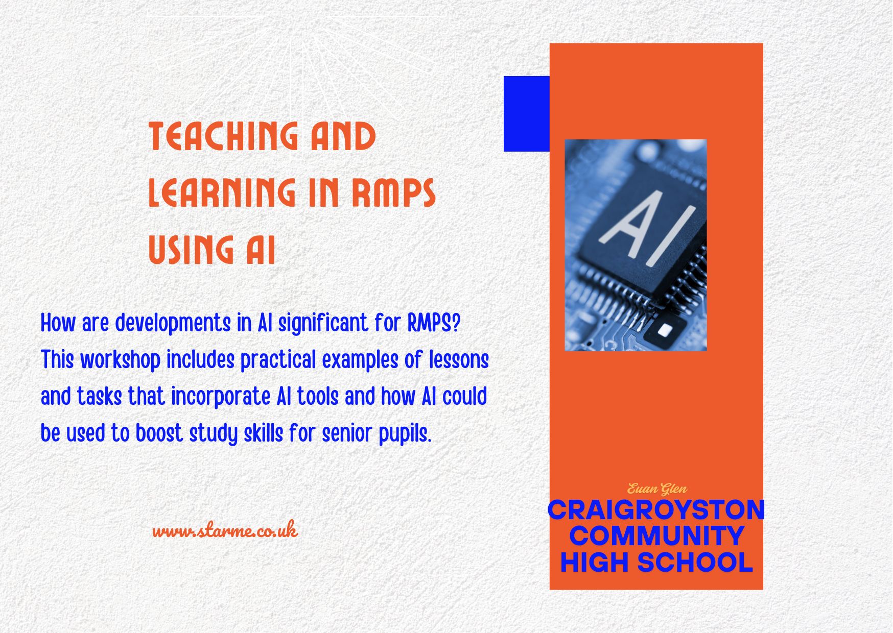 Teaching and learning in RMPS using AI by Ewan Glen
