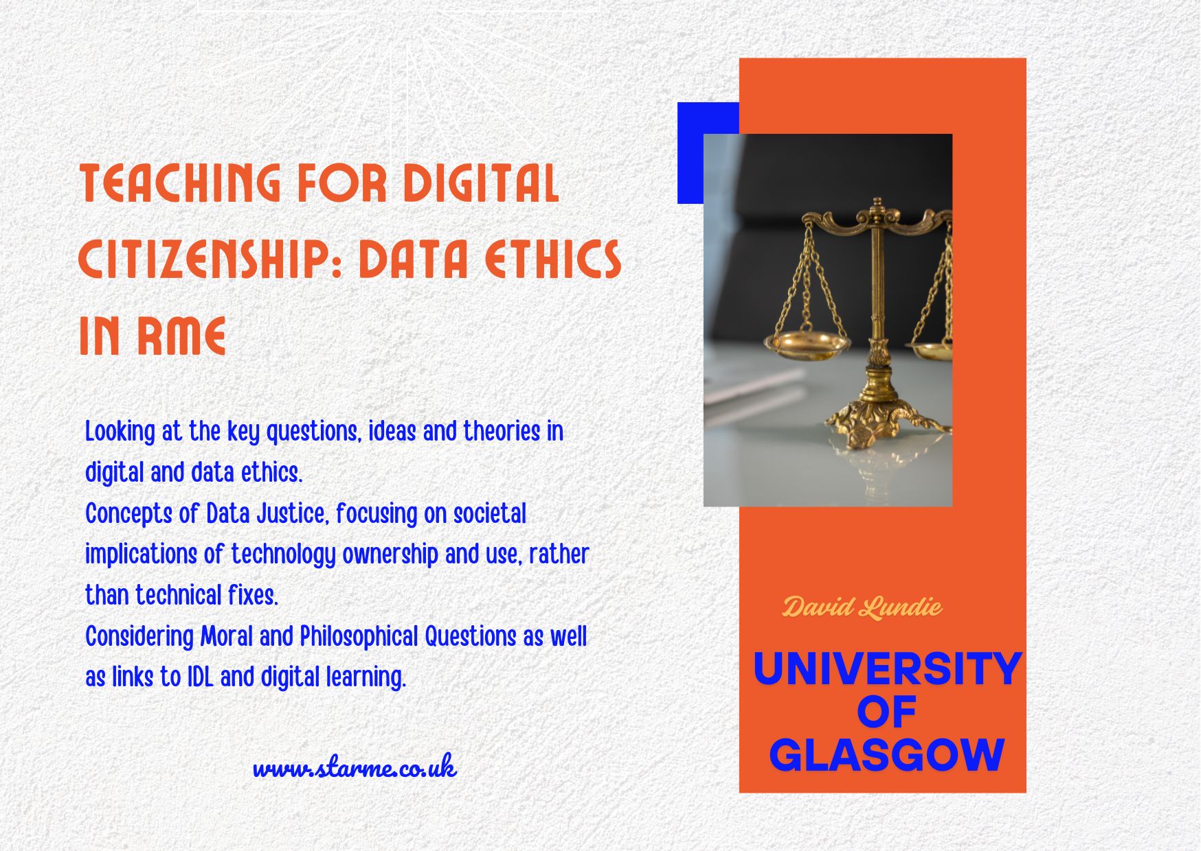 Teaching for Digital Citizenship: Data Ethics in RME/RMPS by David Lundie