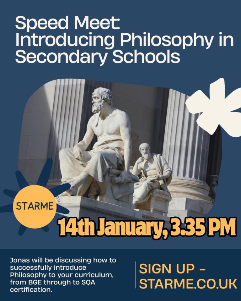 Speed Meet – Introducing Philosophy in Secondary Schools with Jonas Christensen: Wednesday 14th January @ 3.35pm