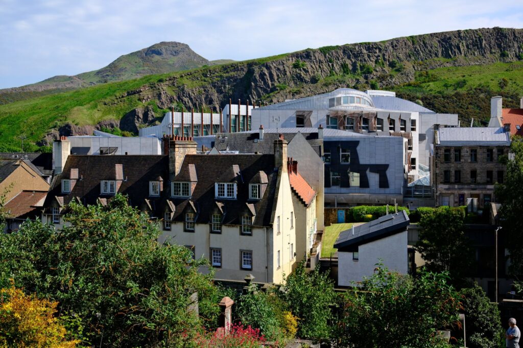edinburgh cityscape with arthur s seat